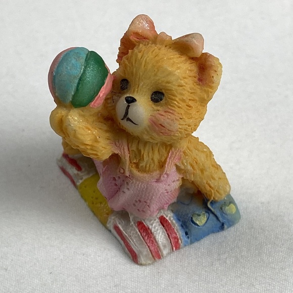 Vintage resin baby bassinet motion rocking bear cradles set of 2 - Picture 7 of 13